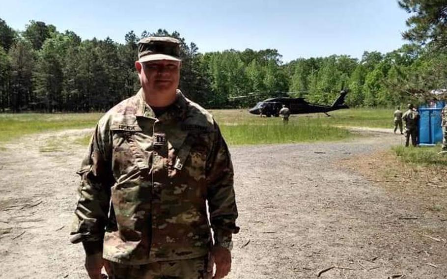 Army Capt. Douglas Linn Hickok, a drilling Guardsman and physician assistant with the New Jersey National Guard, died Saturday after a weeklong battle with the coronavirus, service officials announced Monday. He is the first service member to die from the virus. 