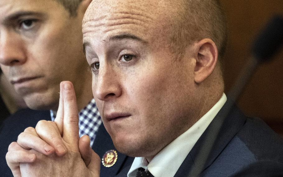 Rep. Max Rose, D-N.Y, at a House Veterans' Affairs Committee hearing in 2019.