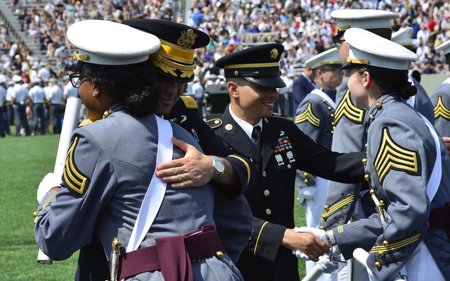 The U.S. Military Academy at West Point holds its graduation and commissioning ceremony for the Class of 2018 at Michie Stadium in West Point, N.Y., May 26, 2018.