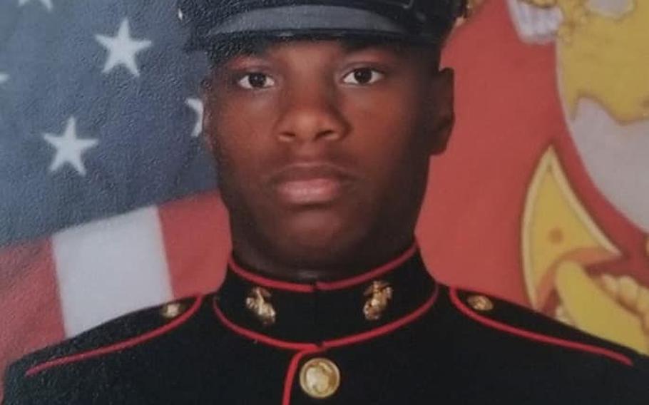 Pfc. Tyrell J. Audain was was attending the Marine Corps communications-electronics school at Twentynine Palms when he collapsed in the midst of a physical fitness test on April 15, 2020.