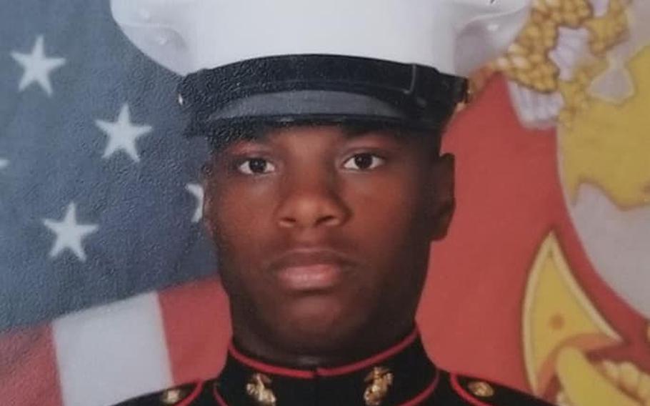 Pfc. Tyrell J. Audain was was attending the Marine Corps communications-electronics school at Twentynine Palms when he collapsed in the midst of a physical fitness test on April 15, 2020.