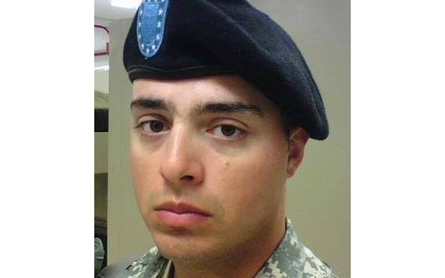 Jared Esquibel Harless, shown here in an undated photo from social media, was assigned to the 470th Military Intelligence Brigade. He was found dead alongside his family at a residence in San Antonio Thursday evening.