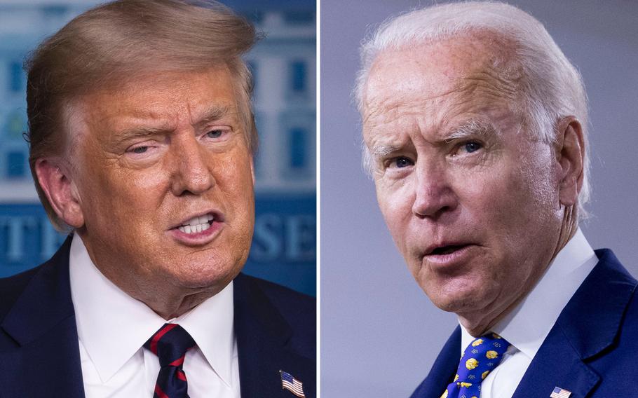 President Donald Trump, left, and Democratic presidential candidate former Vice President Joe Biden.