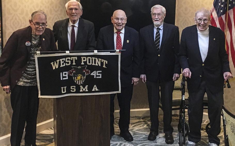 A February, 2020 photo from the last gathering of the West Point Class of '45 before the pandemic. Col. Richard Williams is in the center.