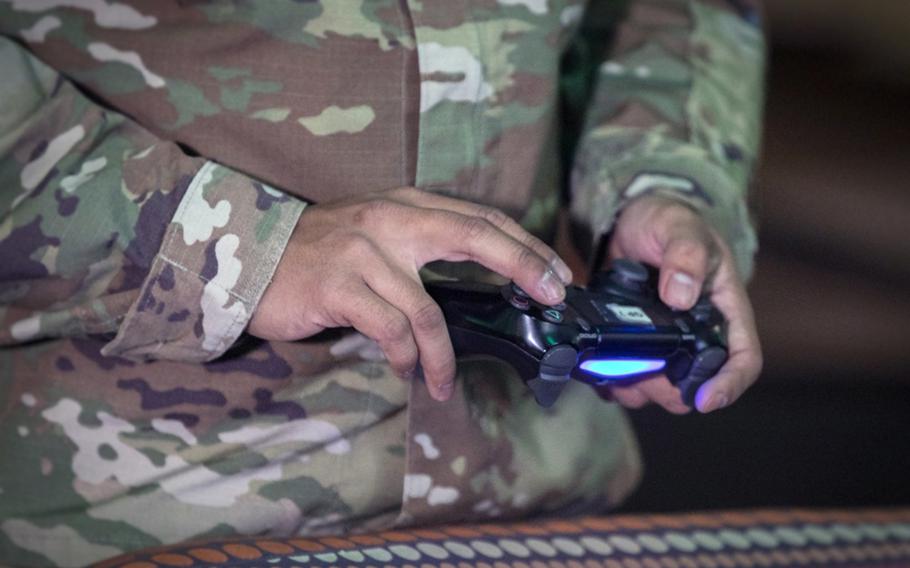 A member of the Army's eSports team plays a game on Oct. 10, 2019.