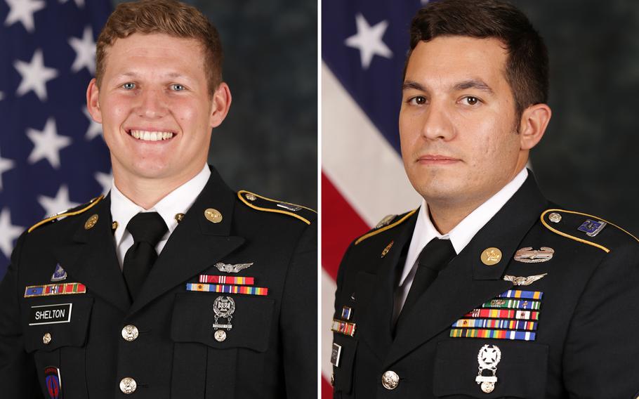 Sgt. Tyler Shelton, left, and Staff Sgt. Vincent Marketta.