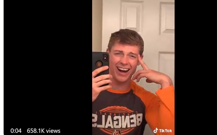 A screen capture from 2nd Lt. Nathan Freihofer's TikTok account.