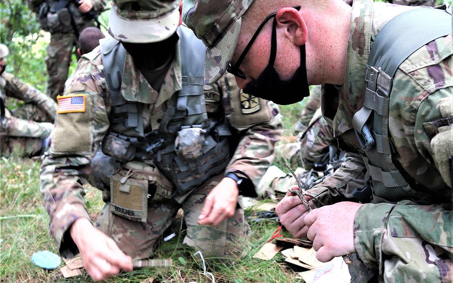 ROTC cadets participate in field training Aug. 13, 2020, at Fort McCoy, Wis. Dozens of ROTC cadets from seven universities trained at Fort McCoy for 10 days in early August in a special exercise that was created because of the loss of previous training opportunities for cadets because of the COVID-19 pandemic. 