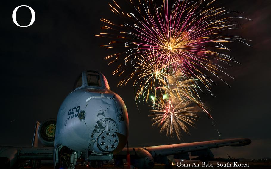 An A-10 Thunderbolt II from the 25th Fighter Squadron sits on display during the 4th of July Liberty Festival at Osan Air Base, Republic of Korea, July 4, 2018.  More than 4,500 service members and their families attended the festival to enjoy food, entertainment and a fireworks show hosted by the 51st Force Support Squadron and various supporting organizations.