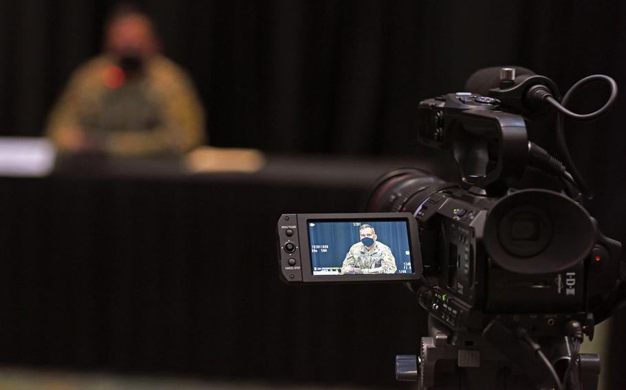 Three weeks after taking command of the 1st Armored Division and Fort Bliss, Texas, Maj. Gen. Sean Bernabe hosted his first Fort Bliss Coronavirus Facebook Town Hall as the senior commander on Oct. 22, 2020.  