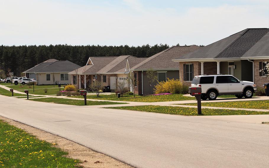 Homes are shown on May 7, 2020, at the South Post Family Housing area at Fort McCoy, Wis.