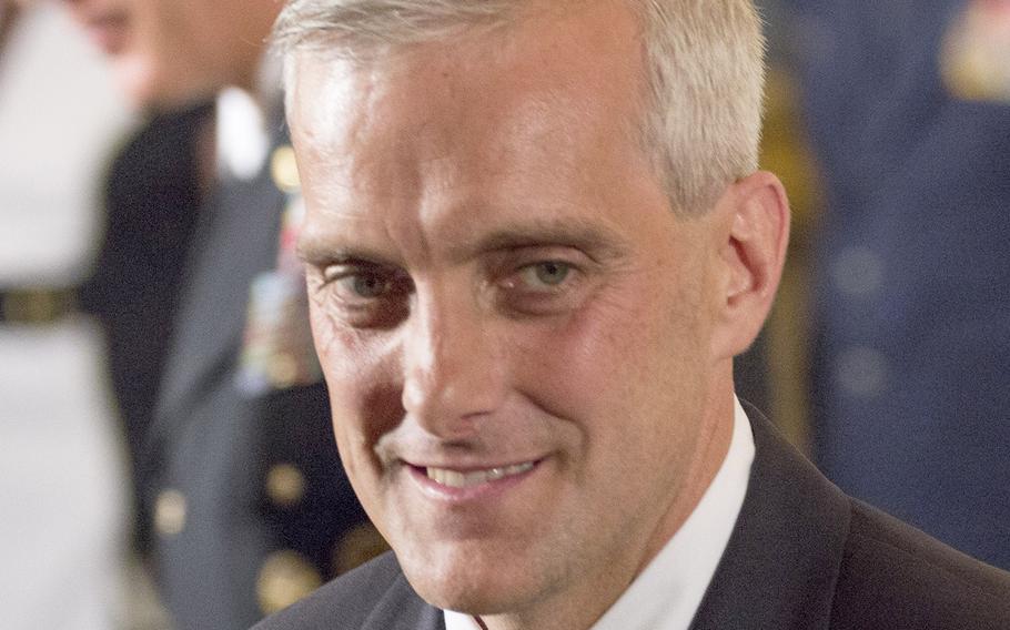 Then-White House Chief of Staff Denis McDonough, now President Joe Biden's pick to serve as Secretary of Veterans Affairs, at a Medal of Honor ceremony in 2014.