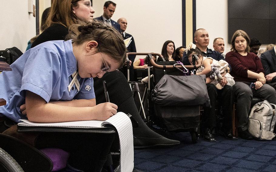 Military family members at a hearing on the Exceptional Family Member Program, Feb. 5, 2020 on Capitol Hill.