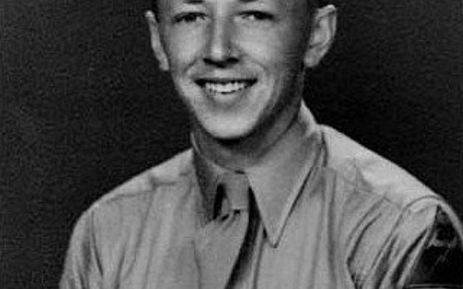 Staff Sgt. Charles M. Schulz, who went on to create Peanuts, poses in his U.S. Army uniform in 1943. Schulz said he drew on his experiences during World War II in putting together the comic strip.

