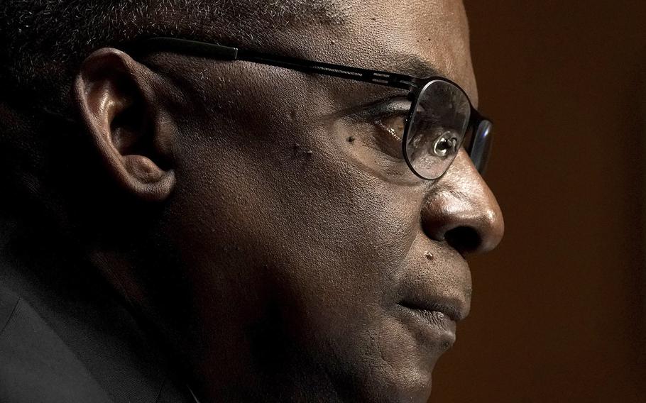 Secretary of Defense nominee Lloyd Austin speaks during his confirmation hearing before the Senate Armed Services Committee on Capitol Hill, Tuesday, Jan. 19, 2021.