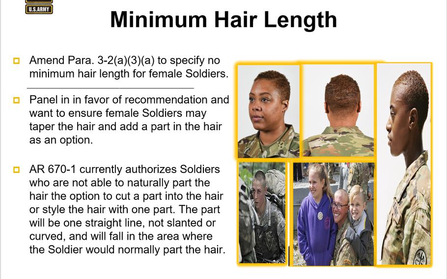 New Army grooming standards allow ponytails, buzzcuts for female soldiers |  Stars and Stripes