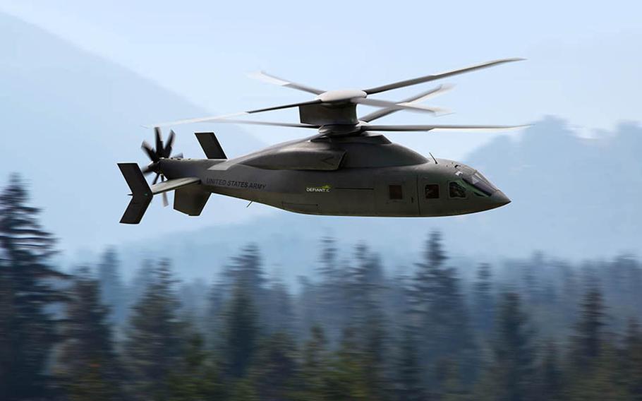 Boeing says its Defiant X helicopter, developed with Sikorsky, is capable of flying low and fast to bring troops where needed while evading adversaries over complex terrain.