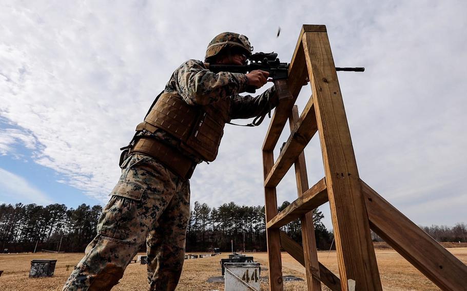 Marines with Weapons Training Battalion conduct the Annual Rifle Qualification train-the-trainer course on Marine Corps Base Quantico, Va., Feb. 17, 2021. The ARQ is replacing Annual Rifle Training and aims to create a more operationally realistic training environment.

