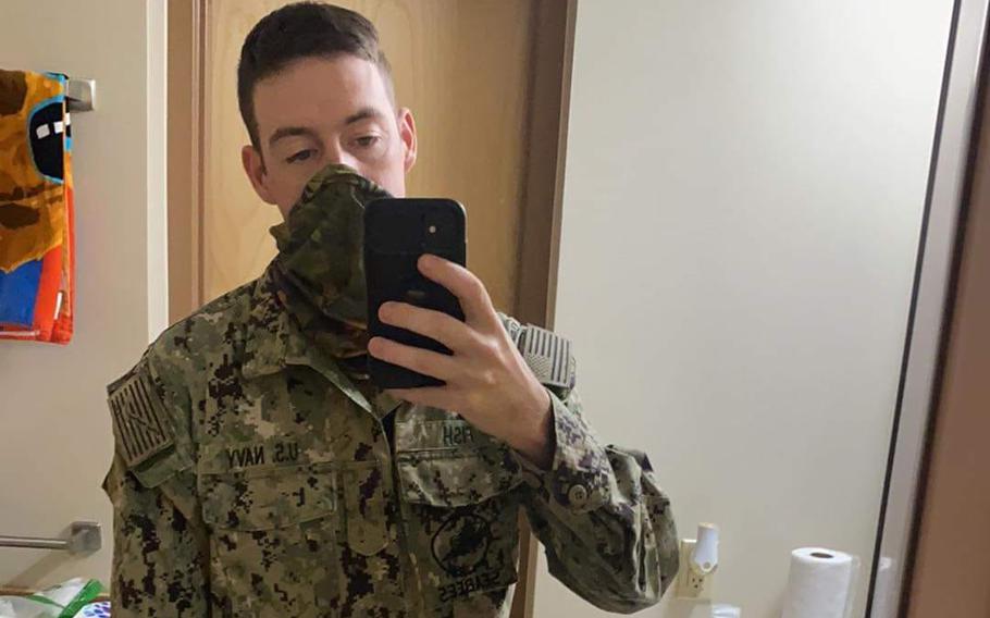 Aaron Michael Fish, 26, a sailor assigned to the Naval Mobile Construction Battalion 5, died in a vehicle accident near San Onofre State Beach, Calif. Tuesday. Five other sailors were injured in the incident. 