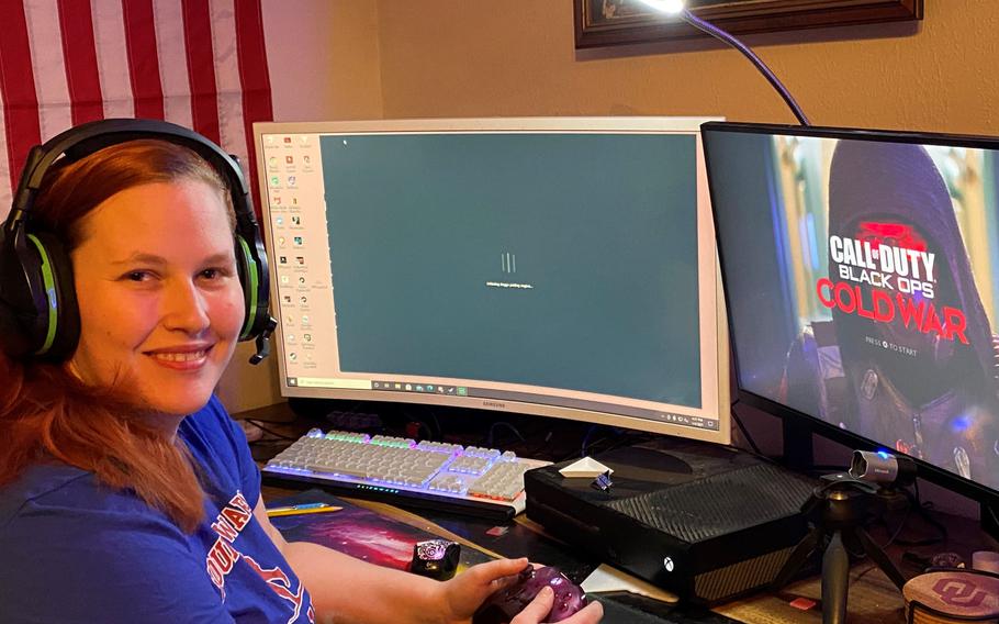 Jody Farmer, a wounded Army and Navy veteran, works as a coach for the esports team at the University of Oklahoma. She had been playing video games through online meetups hosted by the Wounded Warrior Project. 


