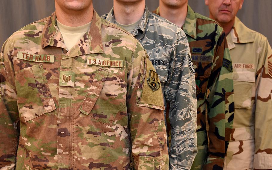 On April 1, 2021, the Operational Camouflage Pattern will become the mandatory utility uniform of the Air Force. First introduced in 2018, it replaces the Airman Battle Uniform, which had been the standard uniform since 2011. It replaced both the woodland camouflage Battle Dress Uniform and Desert Camouflage Uniform.