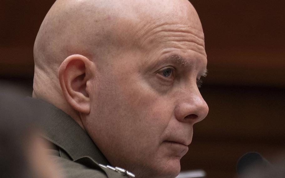 Marine Corps Commandant Gen. David Berger at a House Armed Services subcommittee meeting in February, 2020.