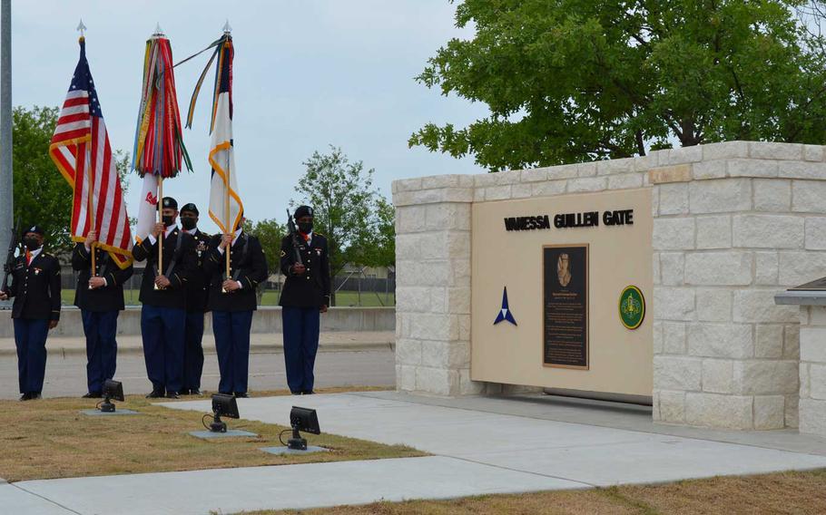 Two signs were unveiled Monday at Fort Hood, Texas, to rename a gate at the base to honor Spc. Vanessa Guillen, who was killed by a fellow soldier while serving with Fort Hood’s 3rd Cavalry Regiment. 