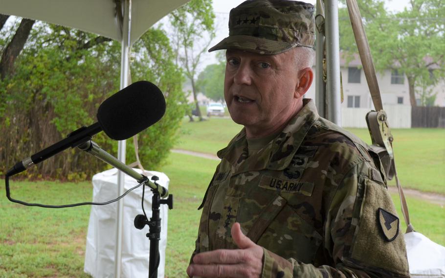 Lt. Gen. Doug Gabram, commander of Army Installation Management Command, spoke last week about accountability in the Army’s partnership with the private companies that manage base family housing.
