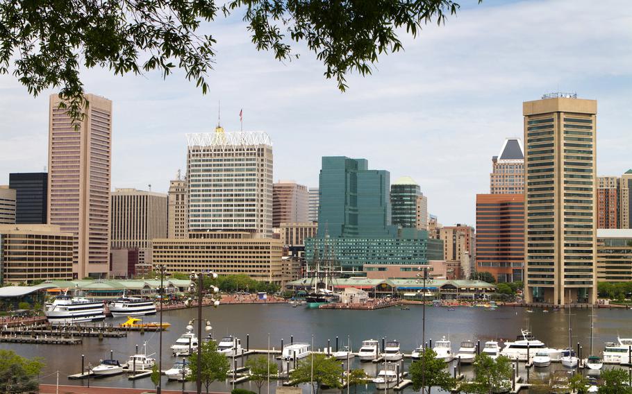 A view of Baltimore's Inner Harbor. 