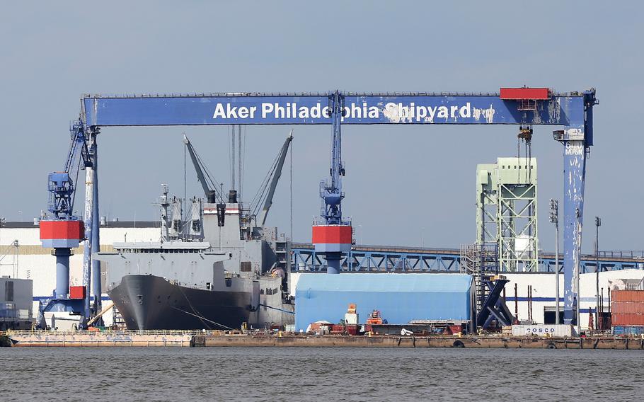 A ship building location in Philadelphia, Pennsylvania.