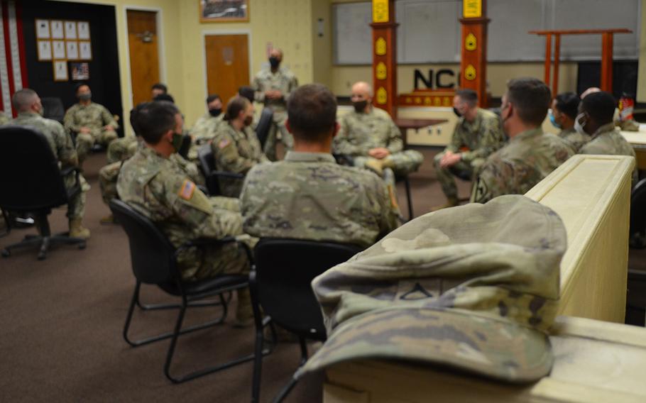 At the SHARP 360 facility, Fort Hood soldiers undergo interactive training to learn how to identify sexual assault and harassment and how to intervene. Sexual assault response coordinators within the 1st Cavalry Division created the facility in April 2018 as an alternative to the standard PowerPoint presentation and said they have received positive feedback from the soldiers who participate. 