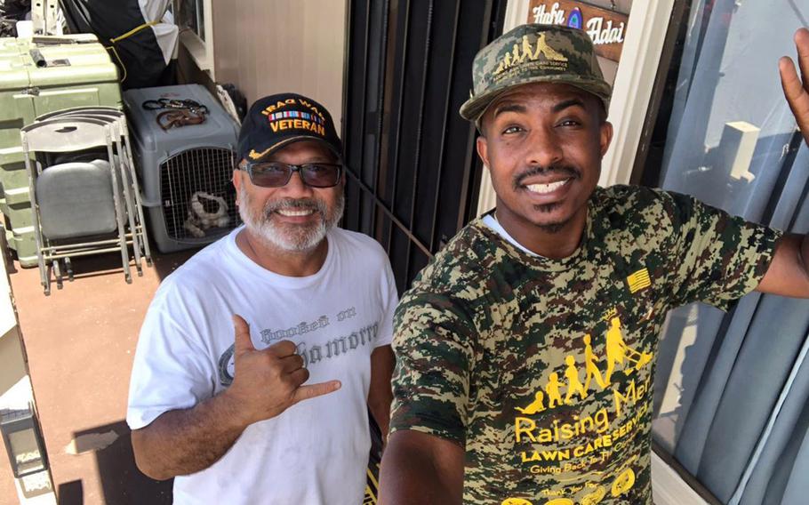 Rodney Smith Jr. and a veteran in Hawaii.