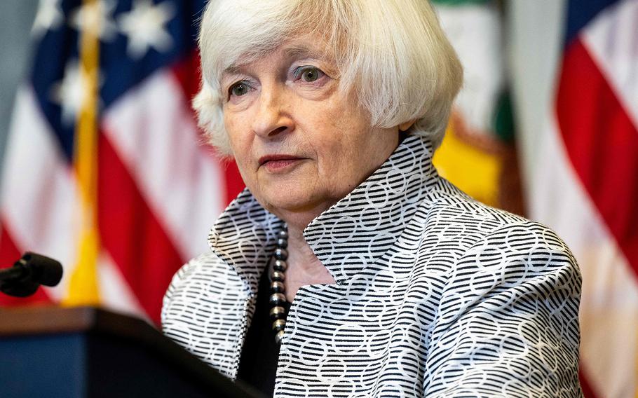 U.S. Treasury Secretary Janet Yellen speaks during a press conference at the Department of Treasury in Washington, D.C., July 28, 2022. 