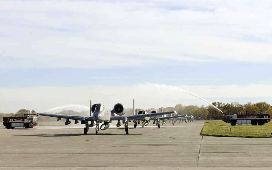 Ten A-10 Thunderbolt II aircraft with the 127th Wing's 107th Fighter Squadron from Selfridge Air National Guard Base, Mich., were welcomed home  on Oct. 22, 2015, after a six-month deployment fighting the Islamic State group in the Middle East. About 500 airmen from the base were deployed throughout the summer, representing the largest and longest mass deployment from Selfridge since the Korean War.