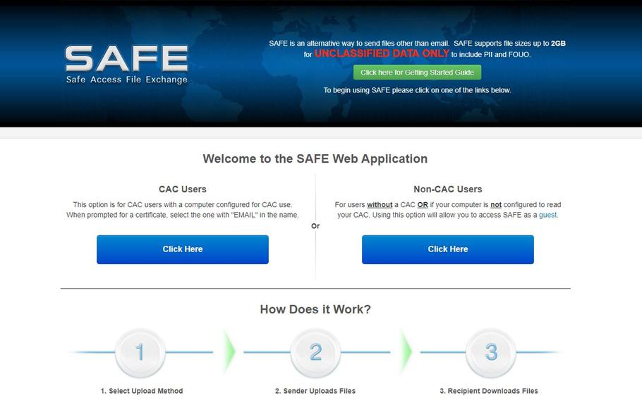 The Defense Department website AMRDEC SAFE, used for transferring large files, will soon be replaced by a new, more secure site dubbed DOD SAFE, operated by the Defense Information System Agency.