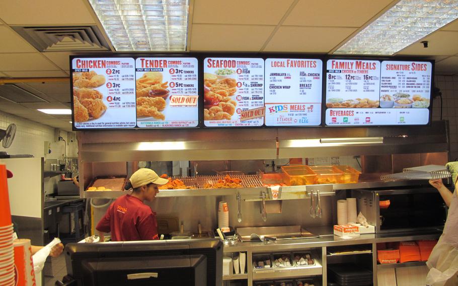 A popular new Popeyes chicken sandwich available for two weeks in the U.S. never made it to the company's overseas military locations.