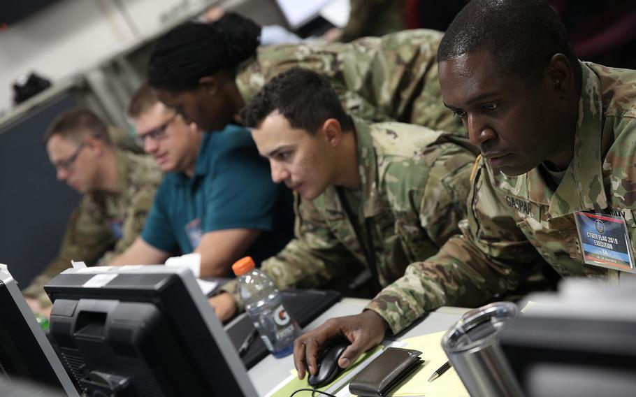 U.S. servicemembers, civilians and partner nations participate in the Cyber Flag exercise in June in Suffolk, Va.