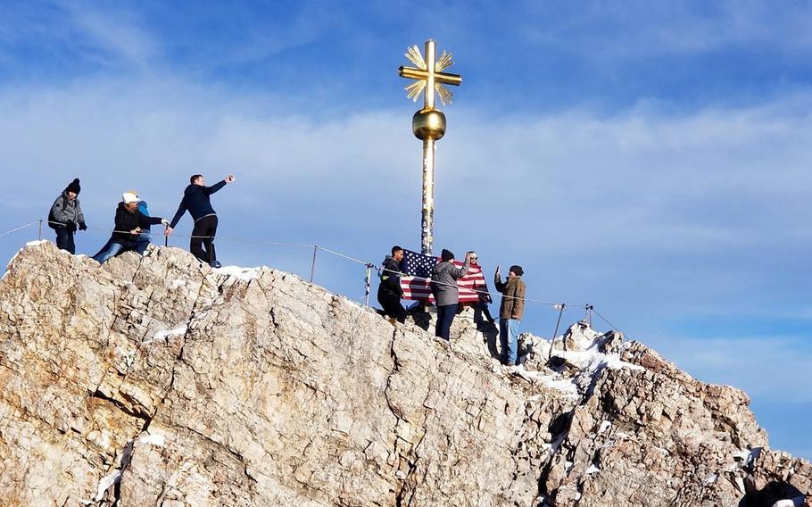 Army Staff Sgt. Stephen Mix re-enlists atop Germany's highest peak, Zugspitze, Nov. 9, 2018.