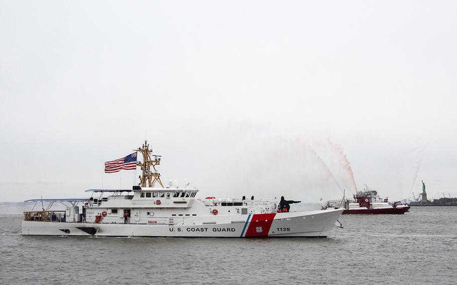 New fast-response cutters that will bear the names of a pair of Coast Guard Reservists killed on 9/11 will be similar to the cutter Angela McShan, seen here in New York, N.Y., Tuesday, Nov. 12, 2019.