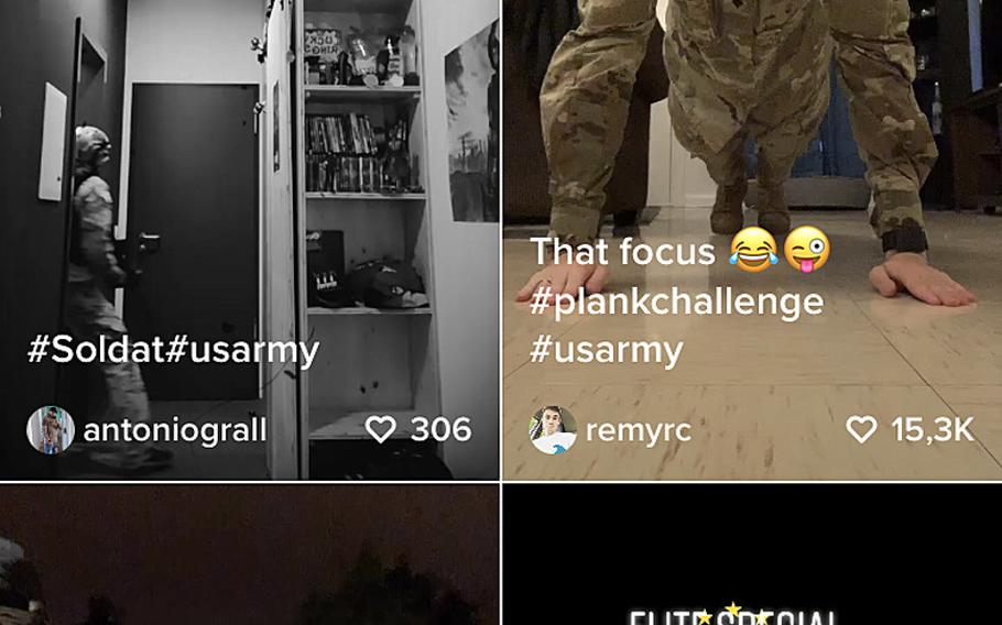 Screenshot from the TikTok mobile app. Some military commands and lawmakers have expressed security concerns about the Chinese-owned TikTok app, but some military users say that it's an important part of reaching potential recruits.