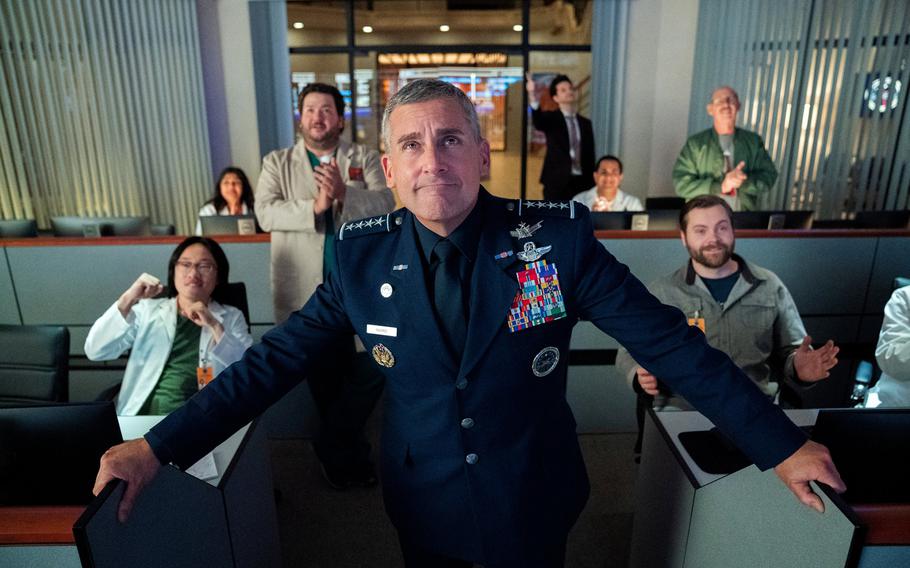 Steve Carell stars in "Space Force," a workplace comedy set to debut on Netflix, May 29, 2020.