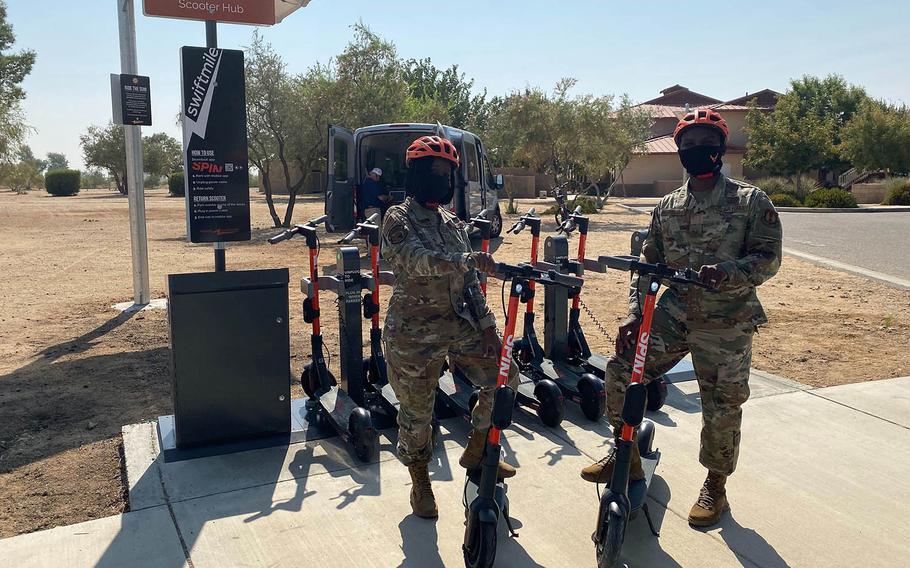 A San Francisco-based company, Spin, has been offering electric scooter rentals to airmen at Edwards Air Force Base, Calif., since Sept. 2, 2020.