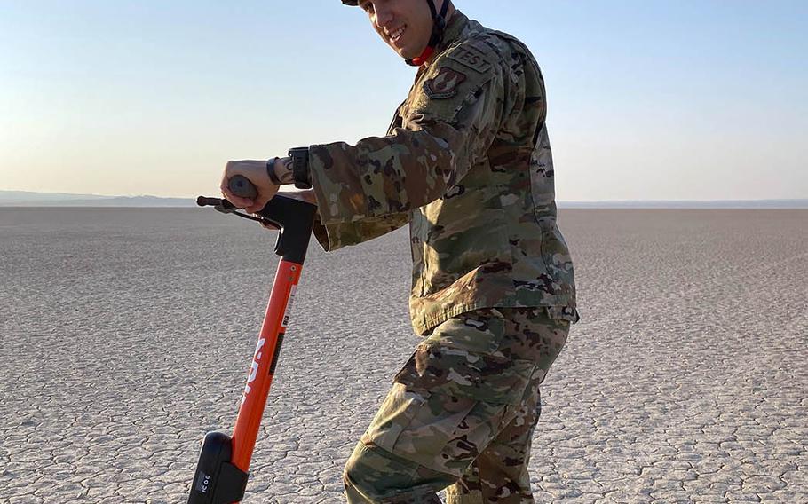 A San Francisco-based company, Spin, has been offering electric scooter rentals to airman at Edwards Air Force Base, Calif., since Sept. 2, 2020.