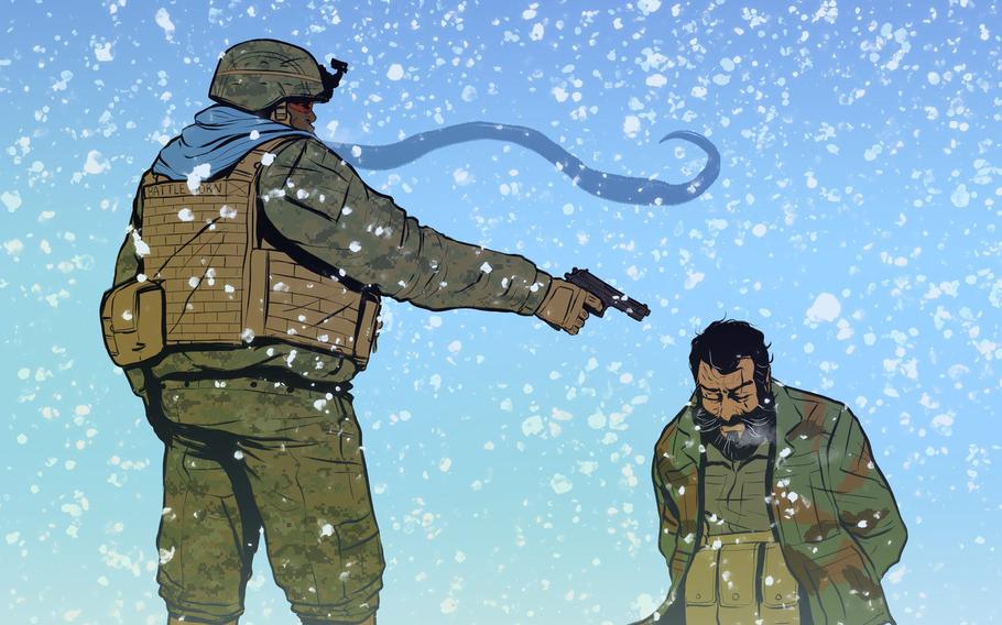 Marines take on the Taliban and the conflict mineral trade in the mountains of Afghanistan in Maximilian Uriarte's new graphic novel, "Battle Born: Lapis Lazuli."