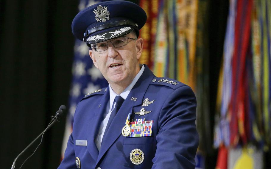 Air Force General John Hyten, outgoing commander of the U.S. Strategic Command, spoke during a change of order ceremony at Offutt AFB in Nebraska, Monday, November 18, 2019. China’s growing military muscle and its efforts to end America’s domination of Asia -. The Pacific is hitting the U.S. defense facility. General John Hyten, the No. 2 U.S. military officer who previously commanded U.S. nuclear forces and oversaw Air Force space operations, said: “The China Vich is moving is stunning.