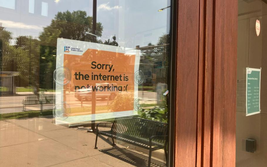 A sign at a Minnesota library.