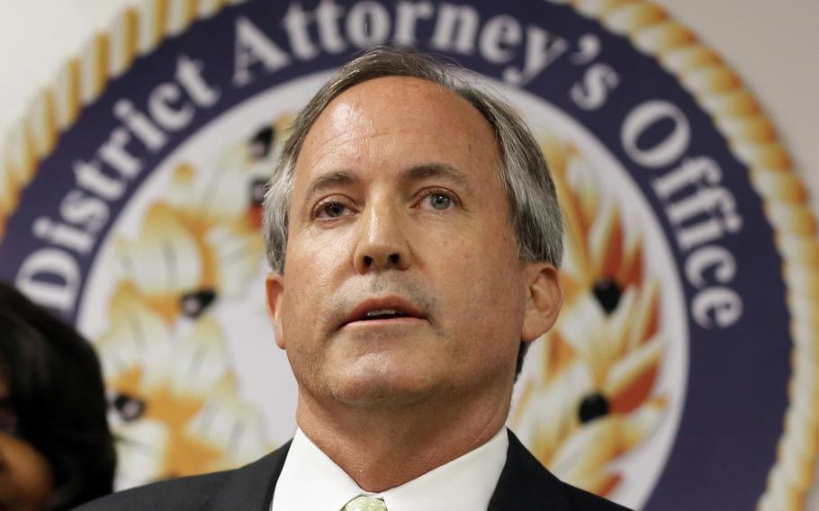 Texas Attorney General Ken Paxton speaks at a news conference in Dallas on June 22, 2017. A Republican-led investigative committee on Thursday, May 25, 2023, recommended impeaching Paxton, the state’s top lawyer. 
