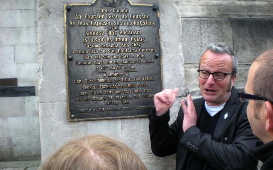 Not all of Ireland's storytelling involves fairies and leprechauns. Lorcan Collins, author and Irish historian, details events that took place in Dublin's City Hall during the Easter Rising of 1916 on April 12, 2012. 