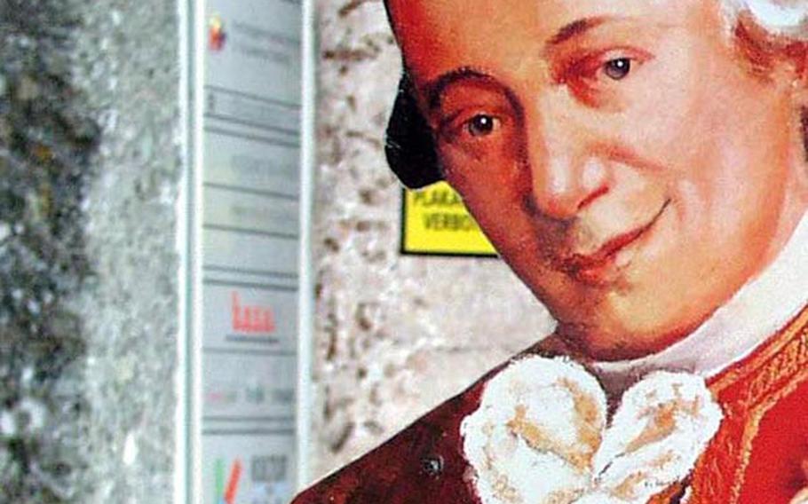 Salzburg, Austria, is certainly proud of the musical genius. Or, at least, it enjoys throwing his likeness on just about everything in sight. Many of the items for sale have very little to do with Mozart or his music.