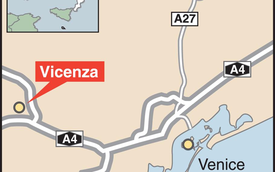 Map of Vicenza, Italy